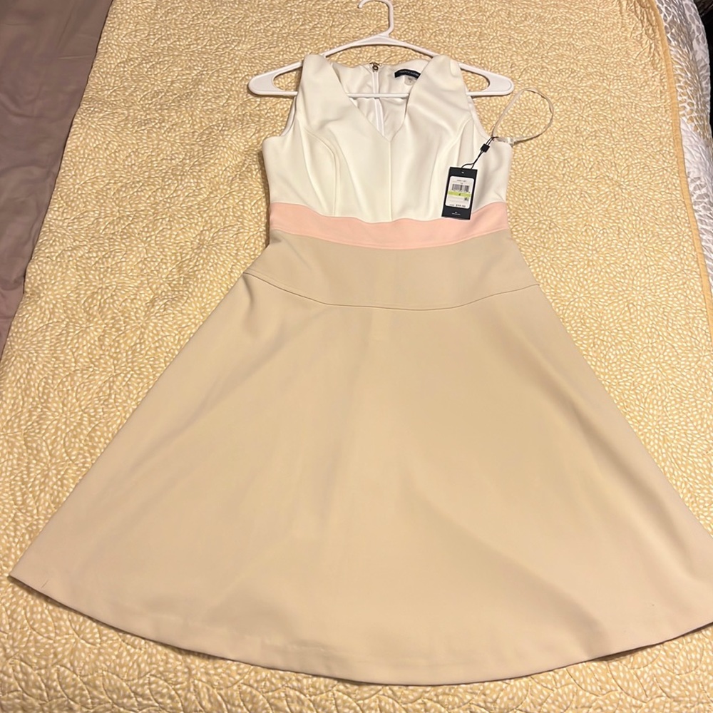 Tommy Hilfiger Spring Dress. Size 4. White, Light Pink, and Beige. New with Tags